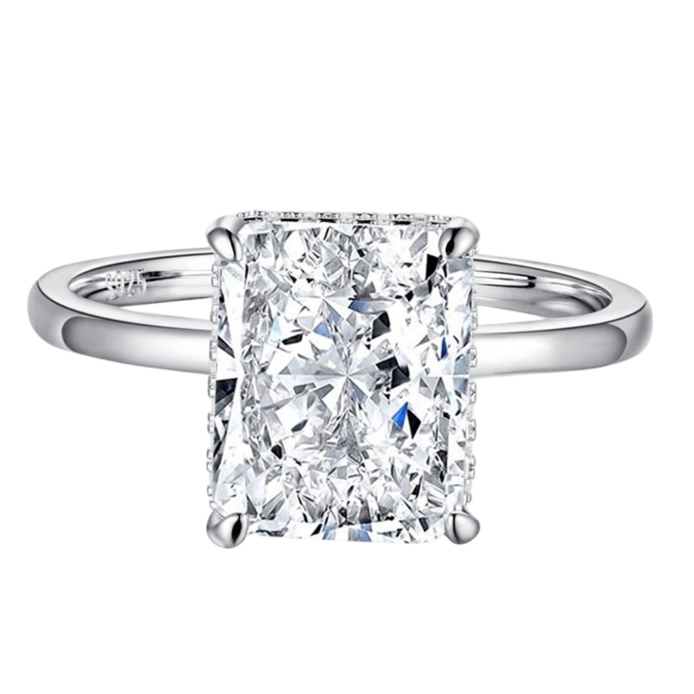 Sterling silver crushed ice cut diamond ring - Picture 7 of 7